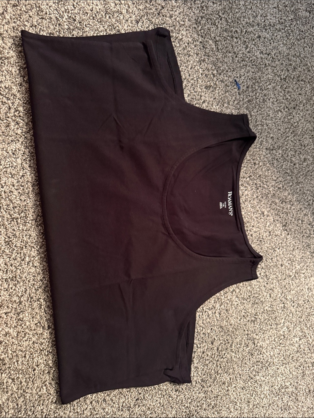 Roaman's Black Scoop Neck Tank Top
